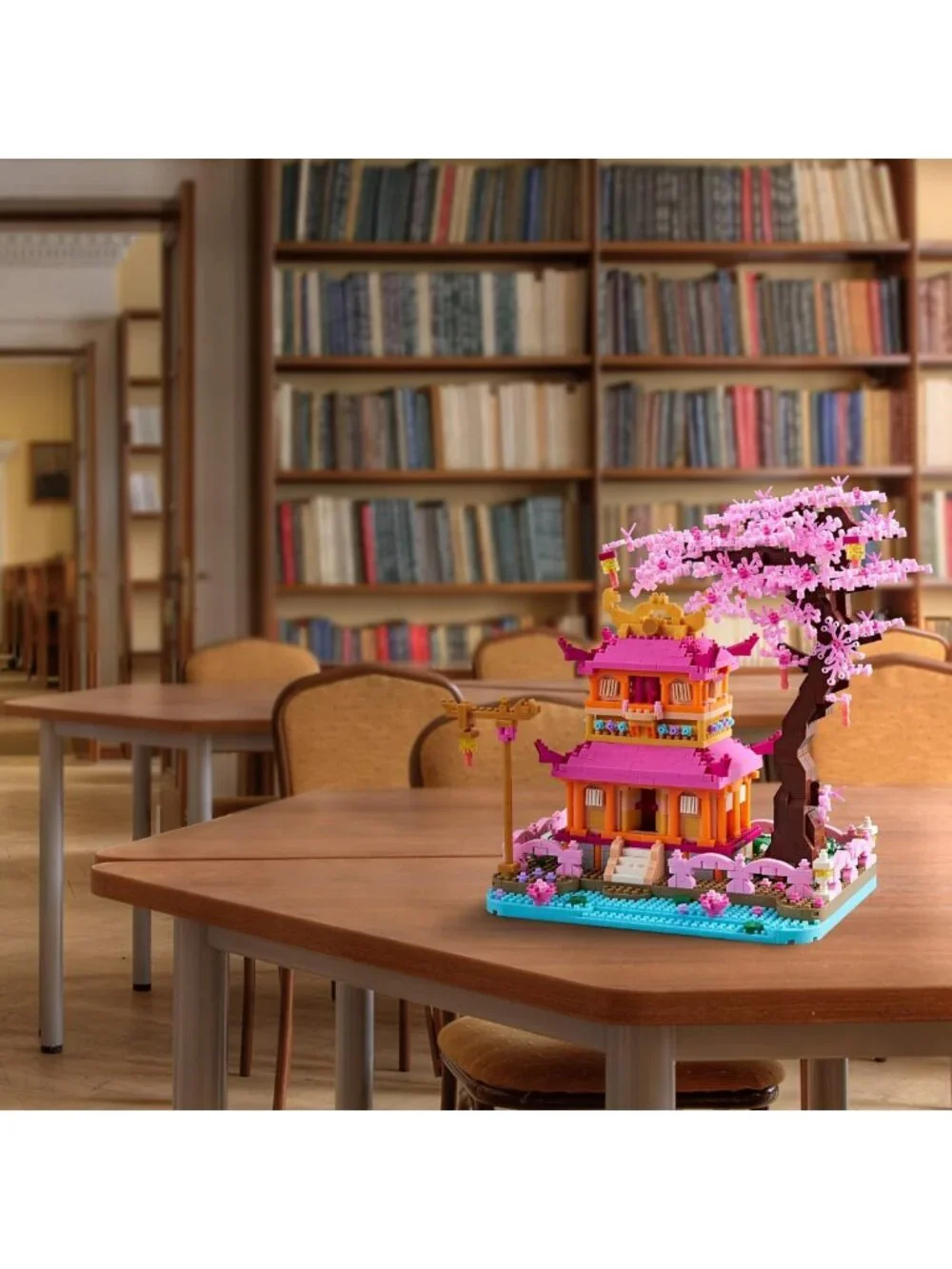 Exquisite Cherry Blossom Tree House Micro Building Blocks Set, 1810 Pcs, DIY Fun